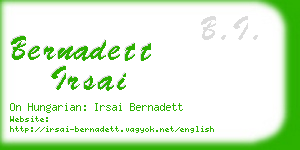 bernadett irsai business card